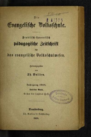 12: Die evangelische Volksschule - 12.1868