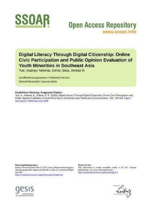 Digital Literacy Through Digital Citizenship: Online Civic Participation and Public Opinion Evaluation of Youth Minorities in Southeast Asia