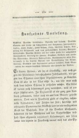 Funfzehnte Vorlesung