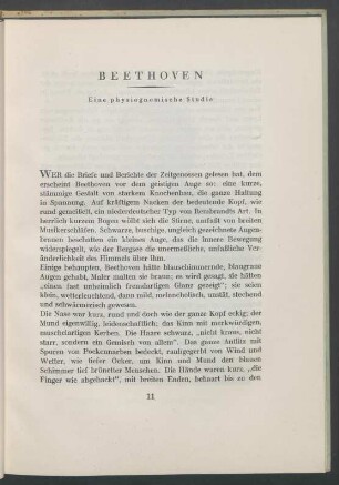 Beethoven. Eine physiognomische Studie
