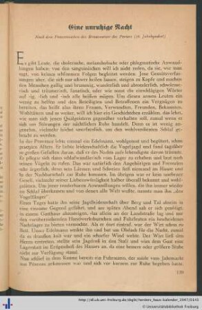 Eine unruhige Nacht.