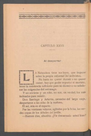 Capítulo XXVII - Al despertar