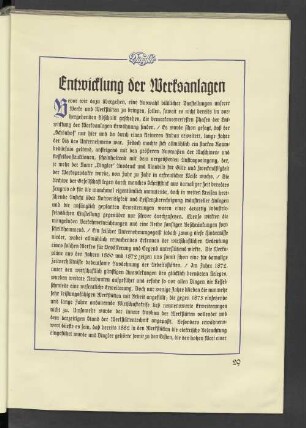 Entwicklung der Werksanlagen
