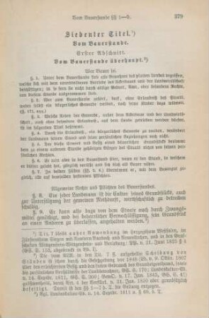 Siebenter Titel. Vom Bauernstande