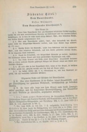 Siebenter Titel. Vom Bauernstande
