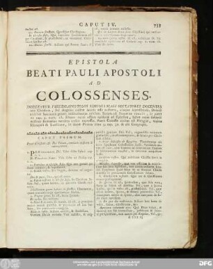 Epistola Beati Pauli Apostoli Ad Colossenses.