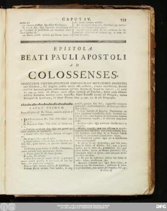 Epistola Beati Pauli Apostoli Ad Colossenses.