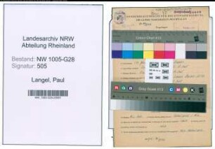 Entnazifizierung Paul Langel , geb. 14.06.1901 (Postsekretaer)