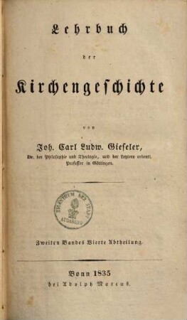 Lehrbuch der Kirchengeschichte, 2,4