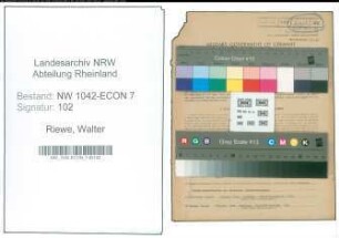 Entnazifizierung Walter Riewe , geb. 30.12.1899 (Scjhlosser)