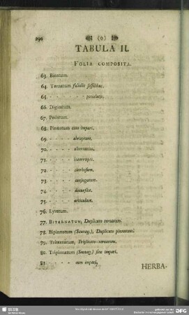 Tabula II. Folia Composita