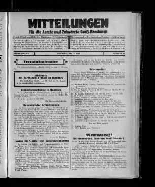 Jahrgang 1931, Hamburg, den 12. Juli, Nummer 28