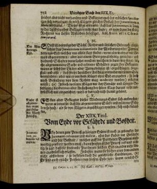 Der XIIX. Titul. Vom Eyde vor Gefährde und Boßheit.