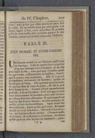 Fable III. D'un homme, et d'un couleuvre.