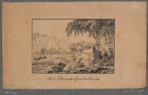Der Plauensche Grund bei Dresden mit der Buschmühle und der Villa Grassi (ganz rechts)