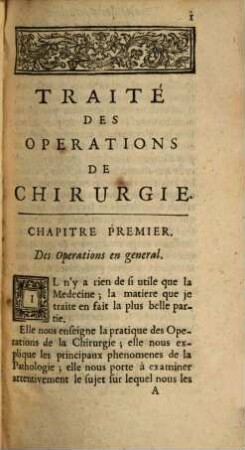 Traité des operations de la Chirurgie