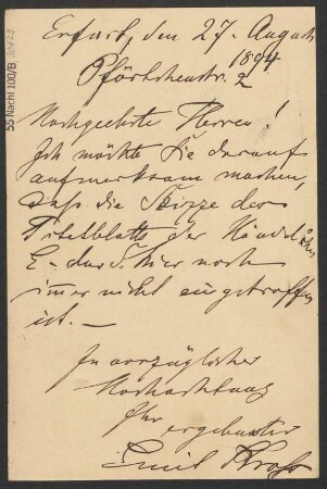 Brief an B. Schott's Söhne : 27.08.1894