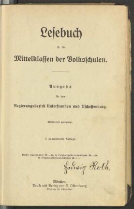 Lesebuch für die Mittelklassen der Volksschulen