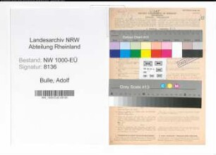 Entnazifizierung Adolf Bulle, geb. 01.06.1890 (Postarbeiter)