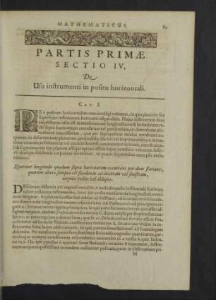 Partis primae Sectio IV.