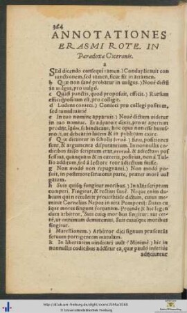 Annotationes Erasmi Roterodami et Bartholomaei Latomi in Ciceronis Paradoxa