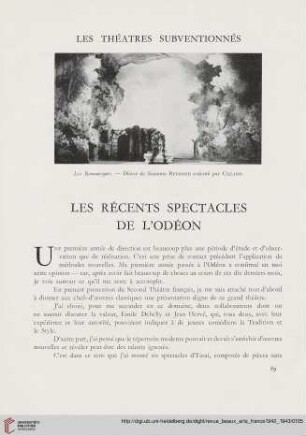 Les théatres subventionnés