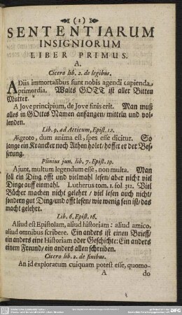 Sententiarum Insigniorum Liber Primus