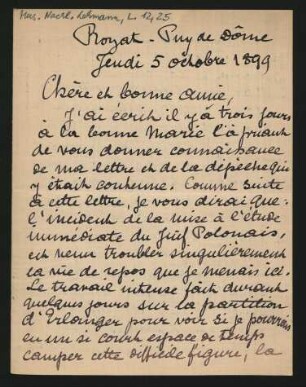 Brief an Lilli Lehmann : 05.10.1899