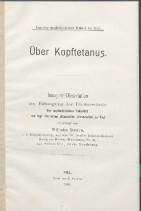 Über Kopftetanus