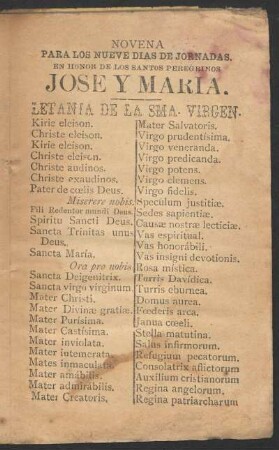 Novena para los nueve días de jornadas [...]