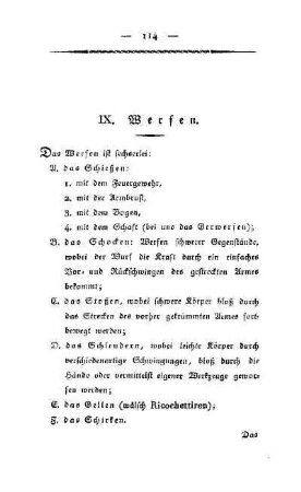 IX. Werfen