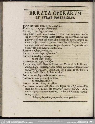 Errata Operarum Et Curae Posteriores