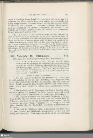 942. [1768, November 19. Wittenberg]