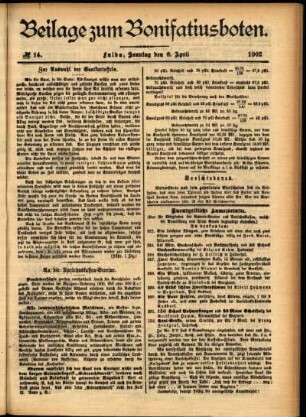 Zweite Ausgabe vom Sonntag, den 06. April 1902.