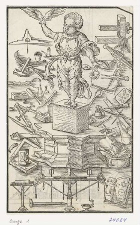Allegorie des durch Armut zurückgehaltenen Geistes, erstmals erschienen in: Walther Hermann Ryff’s "Architektur", Nürnberg 1547