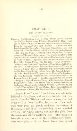 Chapter V. The Great Plateau
