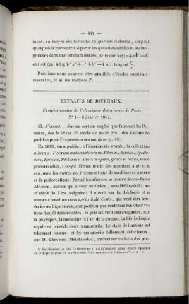 Extraits de journaux