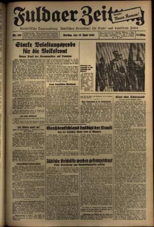 Ausgabe vom Freitag, den 17. Juni 1938.