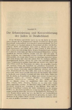 IV. Die Urbanisierung und Konzentrierung der Juden in Deutschland