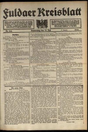 Ausgabe vom Donnerstag, den 15. Juli 1915.