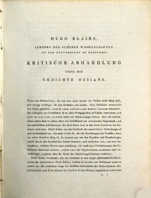 Ossians Und Sineds Lieder, 3