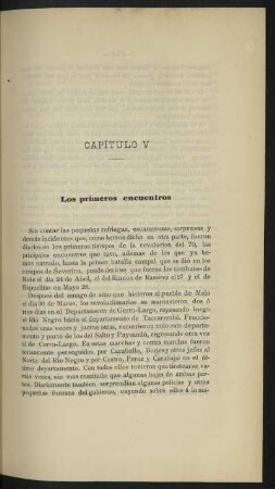 Capítulo V - Los primeros encuentros
