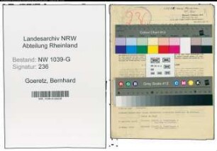 Entnazifizierung Bernhard Goeretz , geb. 16.10.1913 (Angestellter)