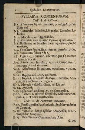 6-8, Syllabus Contentorum.