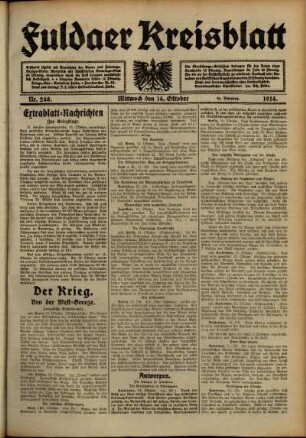 Ausgabe vom Mittwoch, den 14. Oktober 1914.