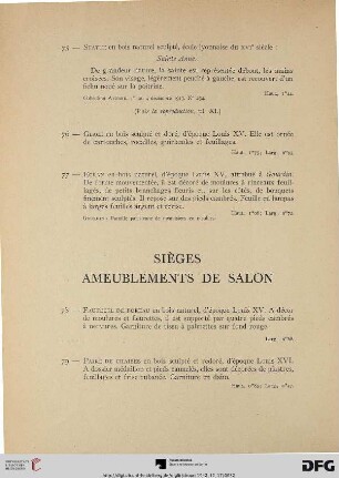 Sièges Ameublements de Salon (Nr. 78-95)