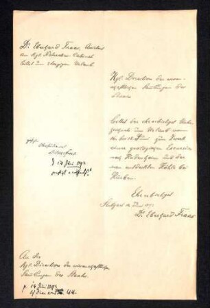 Urlaubsantrag von Eberhard Fraas