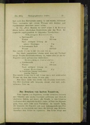 Das Drucken von harten Negativen