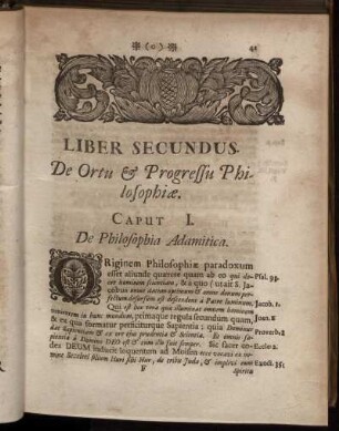 Liber Secundus De Ortu & Progressu Philosophiæ.