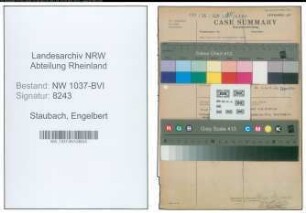 Entnazifizierung Engelbert Staubach , geb. 10.03.1912 (Werkmeister)